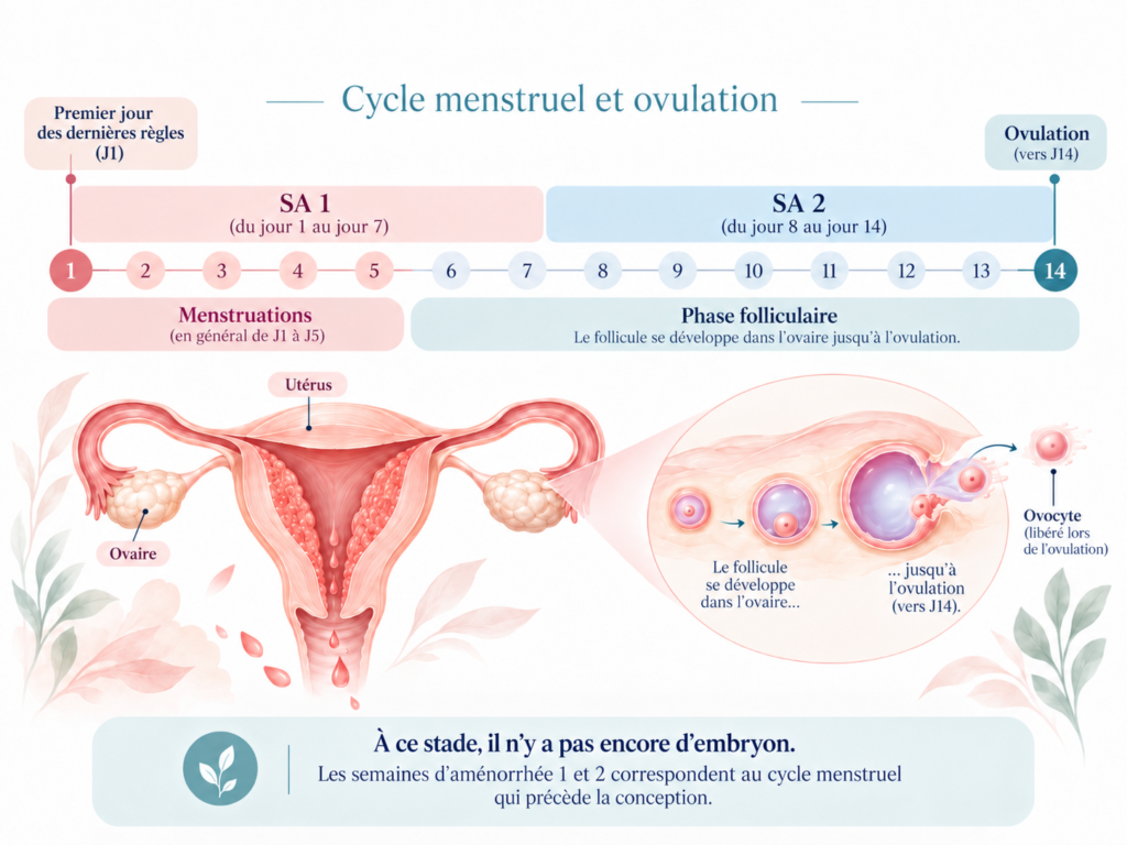 Cycle menstruel et ovulation : à ce stade, pas encore d'embryon